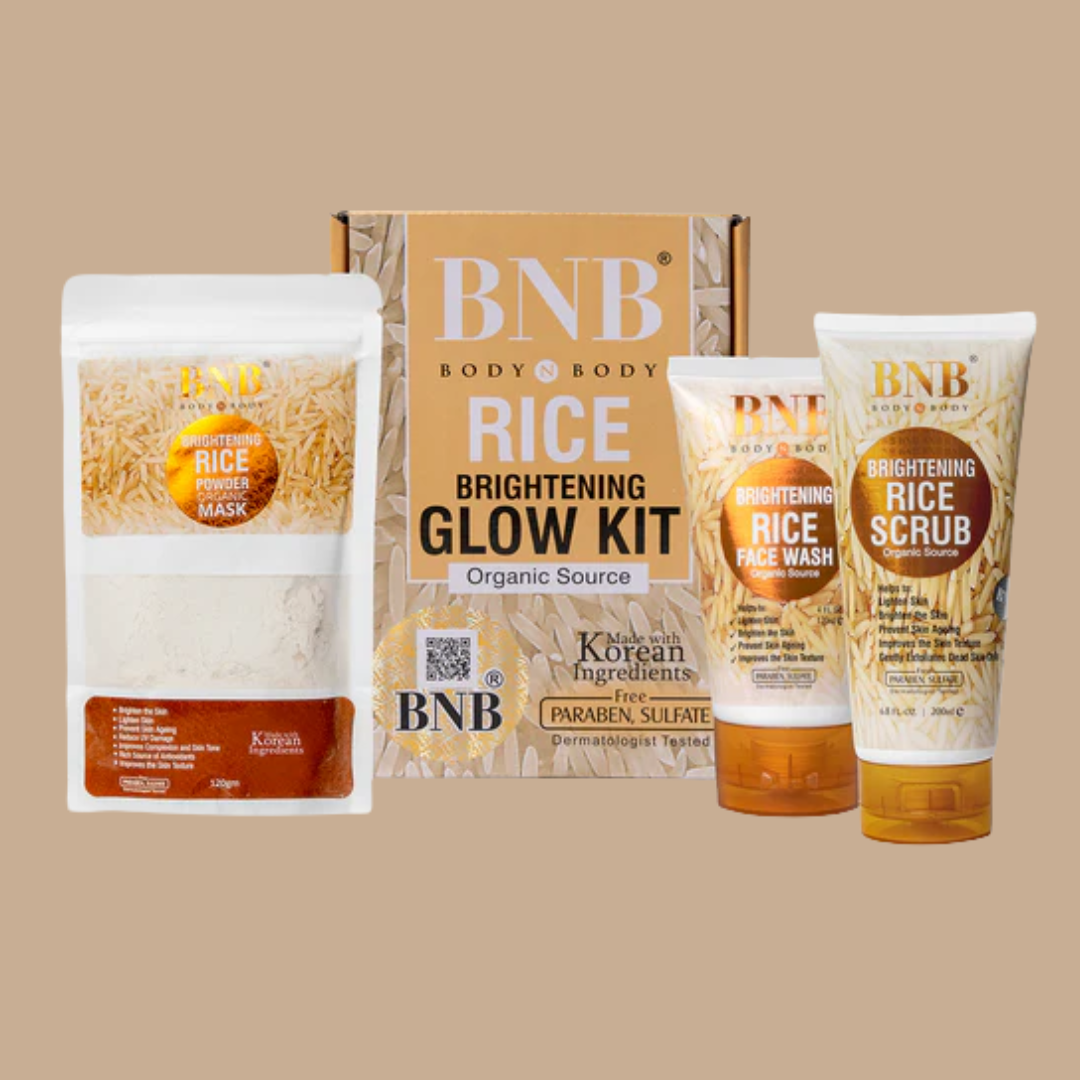 BNB Rice Extract Facial Kit For Bright & Glowing Skin Face wash